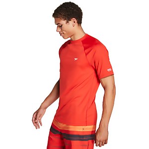Men's New Easy Short Sleeve Rashguard Red