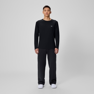 Men's Easy Solid Long Sleeve Swim Rashguard Black