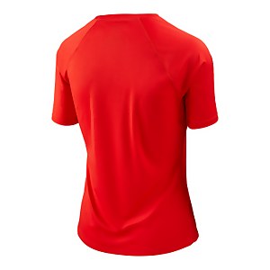 Women's Guard Short Sleeve Solid Swim Tee Red