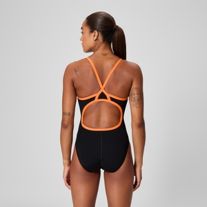 Women's Solid Flyback Training One Piece Orange