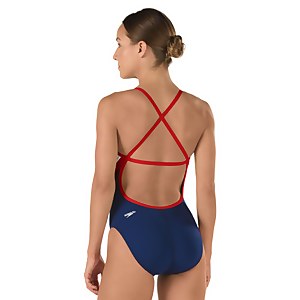 Women's Endurance+ Splice Cross Back One Piece Navy