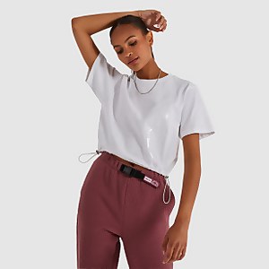 Women's Almond Crop T-Shirt White - 6