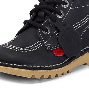 Infant Unisex Kick Hi Zip Leather Black/White