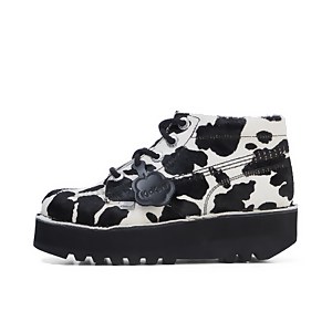Adult Women's Kick Hi Leather stack cow print - 3