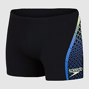 Bedruckte Aquashort mit V-Design Schwarz & Blau für Herren