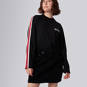 Women's Side Stripe Long Sleeve T-shirt Black - XS