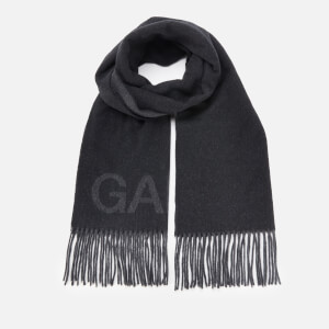 Ganni Fringed Recycled Wool-Blend Scarf