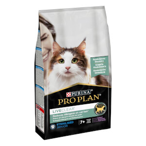 PRO PLAN Cat LIVECLEAR Sterilised Senior 7+ Reich an Truthahn Trockenfutter Beutel 1,4kg