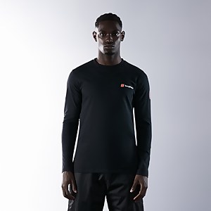 Unisex Organic Three Peaks Long Sleeve Tee - Ben Nevis Print - Black