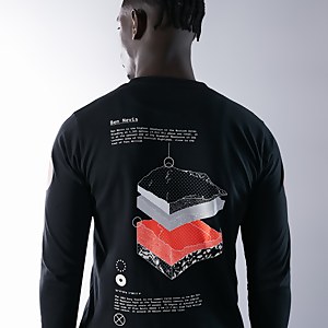 Unisex Organic Three Peaks Long Sleeve Tee - Ben Nevis Print - Black