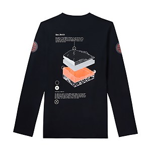 Unisex Organic Three Peaks Long Sleeve Tee - Ben Nevis Print - Black