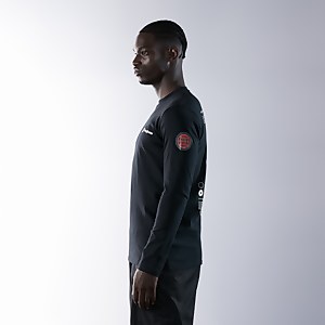 Unisex Organic Three Peaks Long Sleeve Tee - Ben Nevis Print - Black