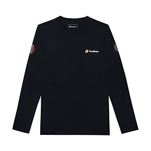 Unisex Organic Three Peaks Long Sleeve Tee - Ben Nevis Print - Black