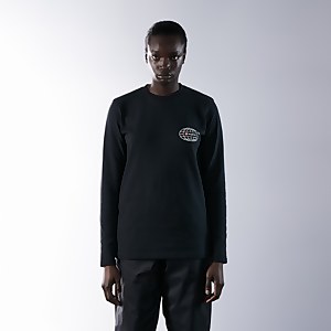 Unisex Organic Three Peaks Long Sleeve Tee - Snowdon Print - Black