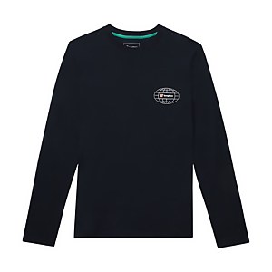 Unisex Organic Three Peaks Long Sleeve Tee - Snowdon Print - Black