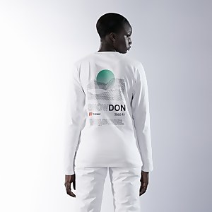 Unisex Organic Three Peaks Long Sleeve Tee - Snowdon Print- White