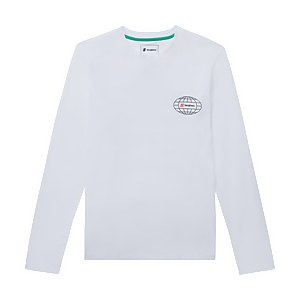 Unisex Organic Three Peaks Long Sleeve Tee - Snowdon Print- White