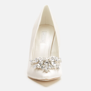 Dune Women s Adorned Di Satin Court Shoes Ivory Allsole