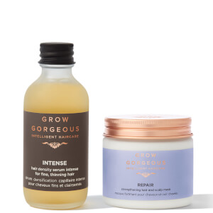 Grow Gorgeous Hangover Hair: Hair Density Serum Intense + Repair Strengthening Hair and Scalp Mask Duo