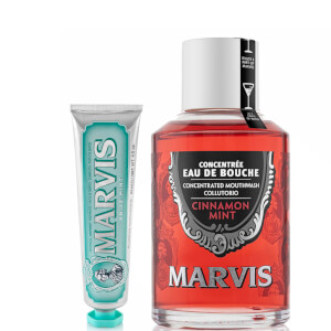 Marvis Cinnamon Mint Toothpaste and Mouthwash Bundle