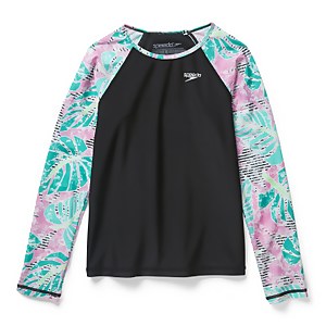 Long Sleeve Printed Rashguard - Black | Size XS