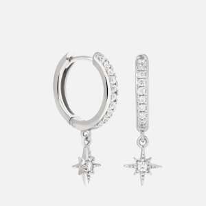 Astrid & Miyu Rhodium-Plated Star Huggies