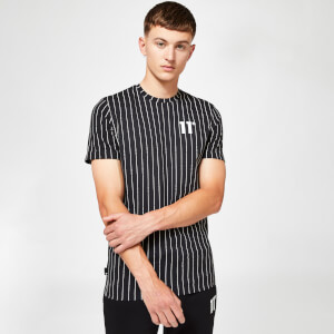 T-Shirt vertikal gestreift – schwarz/weiß