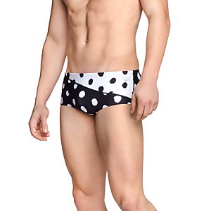 Men's Print Spliced Euro Brief Blue - 24