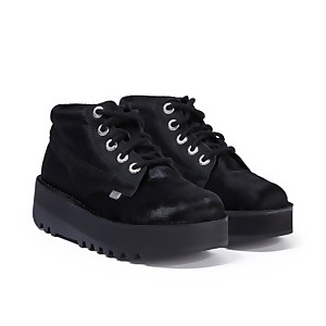 Adult Women's Kick Hi Leather Stack Black