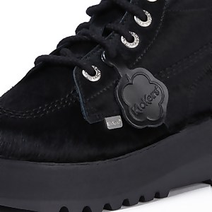 Adult Women's Kick Hi Leather Stack Black