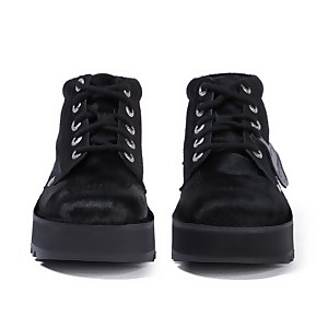Adult Women's Kick Hi Leather Stack Black