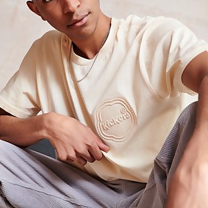 Men's Beige t-shirt with embossed logo Beige