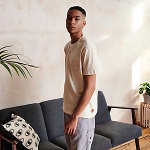 Men's Beige t-shirt with embossed logo Beige