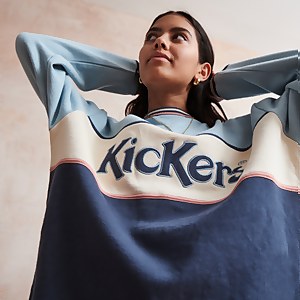 Women's Blue Sweatshirt With Chest Logo Blue - XS
