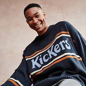 Men's Knit with Rust Logo Navy - XS