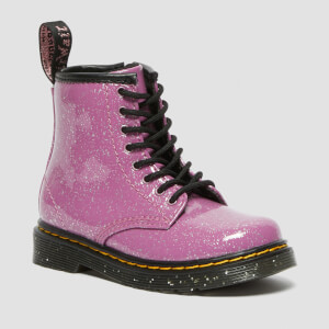 Dr. Martens Toddlers 1460 T Lace Cosmic Glitter Boots Dark Pink
