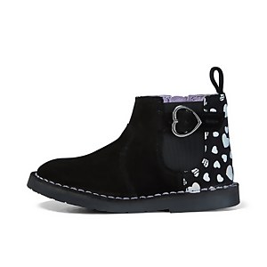 Infant Girls Adlar Chelz Heart Suede Black - 5