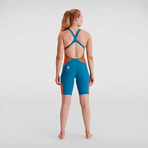 Women's Fastskin LZR Pure Intent Openback Kneeskin Blue/Orange