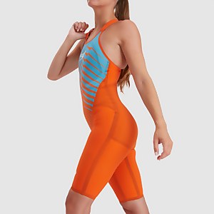 Combinaison Femme Fastskin LZR Pure Valor Dos fermé Orange/Bleu