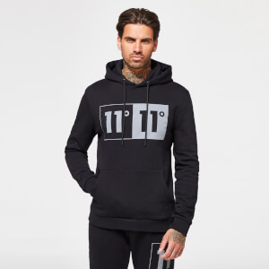 Hoodie mit Boxen-Logo – schwarz