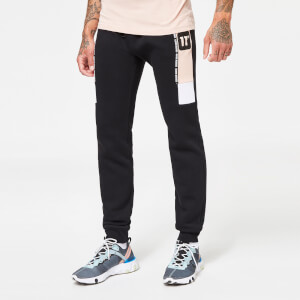 Block-Jogginghose – schwarz/rosa/weiß
