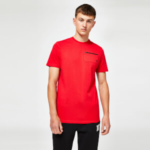 11 Degrees Zip Pocket Short Sleeve T-Shirt - Goji Berry Red