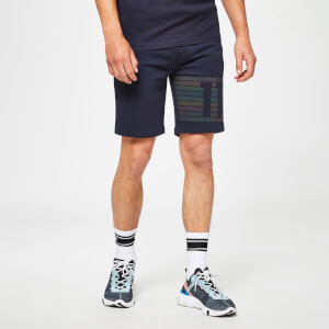 Leg Stripe Sweat Shorts – Navy/Iridescent