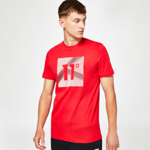 11 Degrees 3D Linear Gradient Short Sleeve T-Shirt – Goji Berry Red