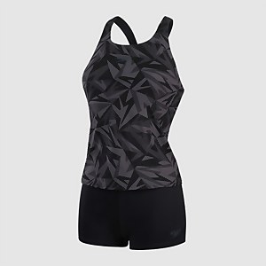 Women's Hyperboom Boyleg Tankini Black/Grey