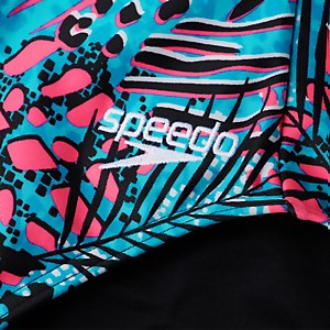 Maillot de bain Femme Allover Deep à dos en U bleu/noir