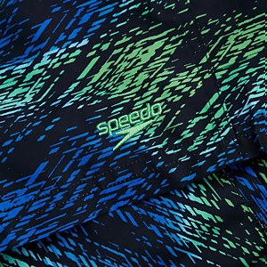 Jungen Printed 13" Badeshorts Schwarz/Blau