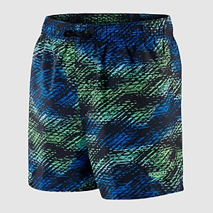 Jungen Printed 13" Badeshorts Schwarz/Blau