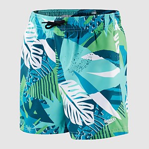 Jungen Printed 13" Badeshorts Grün/Blau