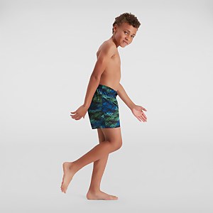 Short de bain Garçon Printed 33 cm noir/bleu